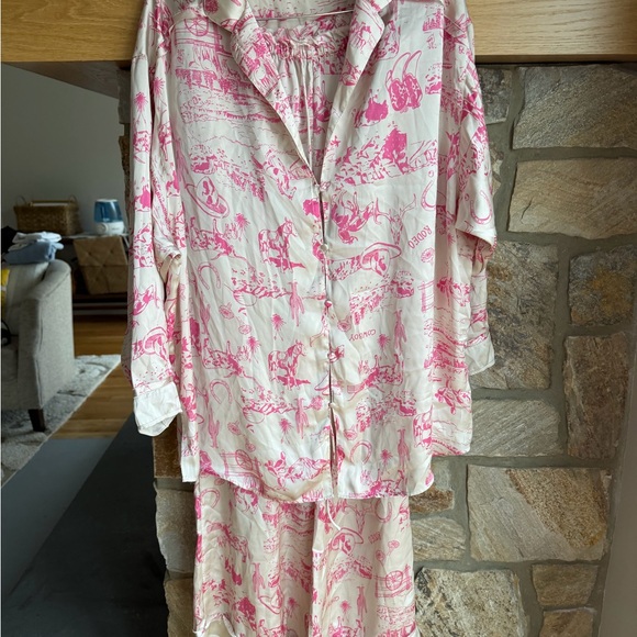 NWOT Free People western print pajama set in pink size XL - Picture 9 of 15